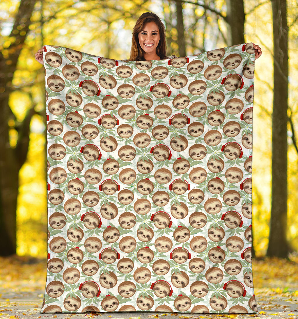 Happy DJ Sloth Blanket