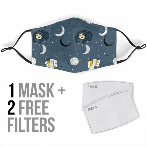 Image of Sleeping Space Sloth Face Mask Face Mask 