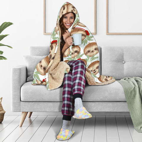 Image of Dj Sloth Hooded Blanket Large Print