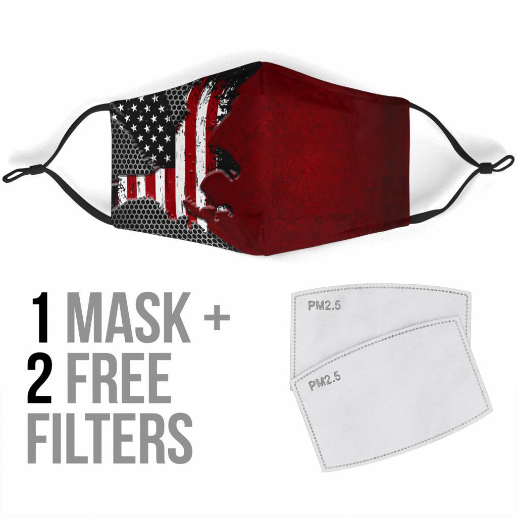 Anerica Eagle with Flag Mask Face Mask 