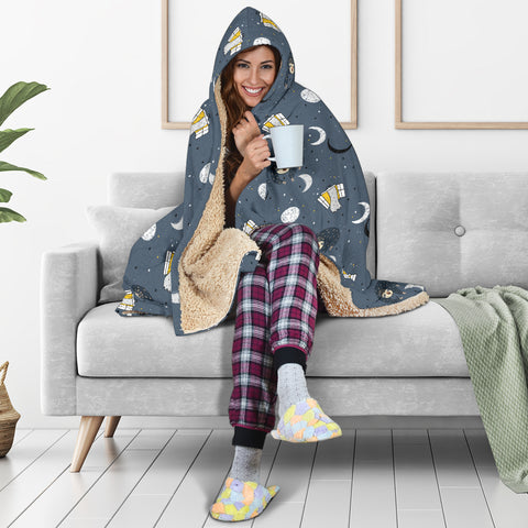 Image of Sleeping Sloth Hooded Blanket Small Print