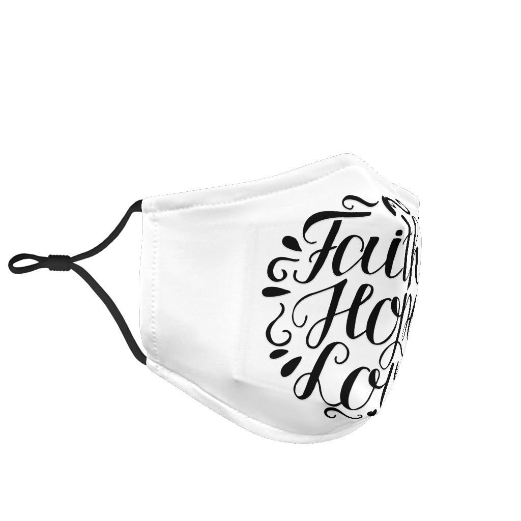 Faith Hope Love Face Mask Black Face Mask 