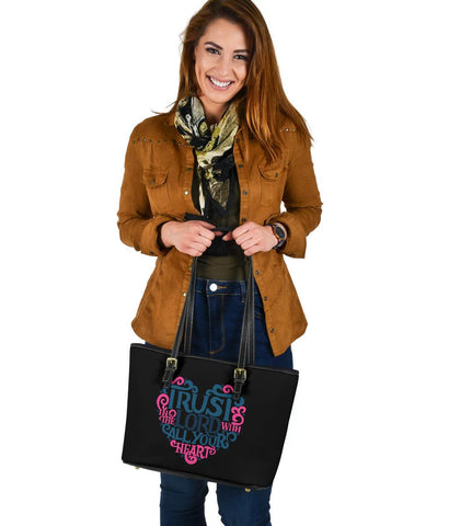 Image of Trust In The Lord, Vegan Leather Tote Bags 