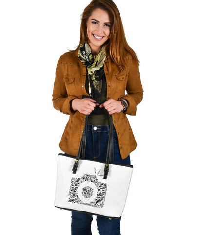 Image of Word Camera, Vegan Leather Tote Bags 