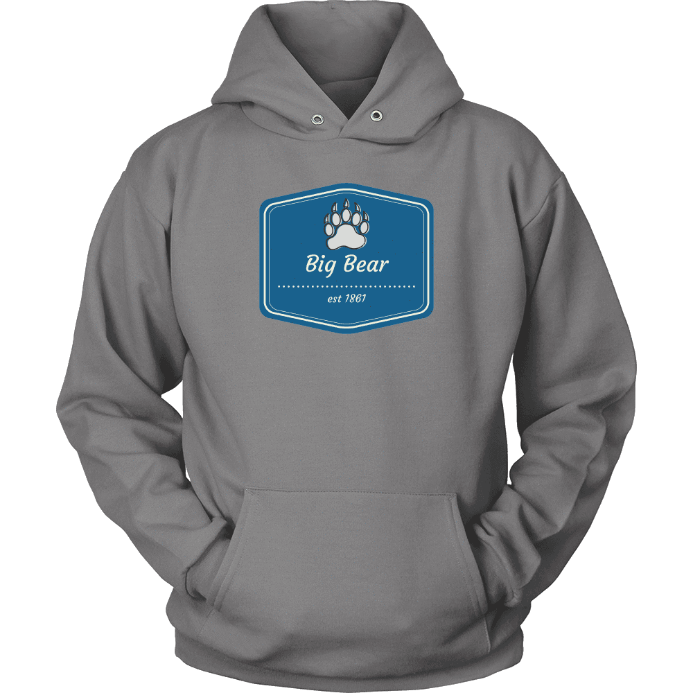 Big Bear Blue Logo T-shirt Unisex Hoodie Grey S