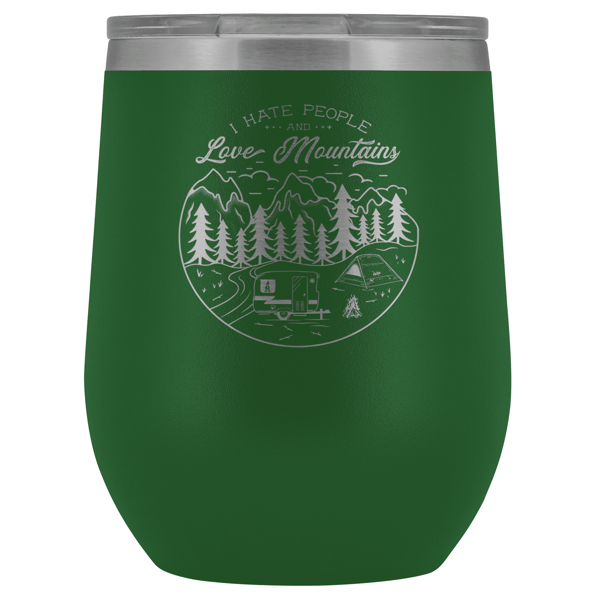 Love The Mountains | Wine Tumbler Wine Tumbler Green 
