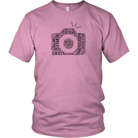 Image of Awesome Word Camera Shirt T-shirt District Unisex Shirt Pink S