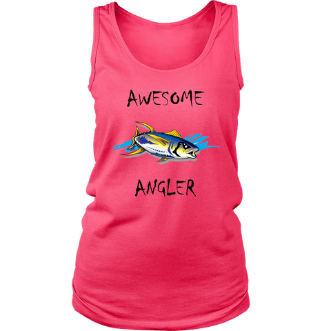 Image of You're An Awesome Angler | V.2 Chiller T-shirt District Womens Tank Neon Pink S