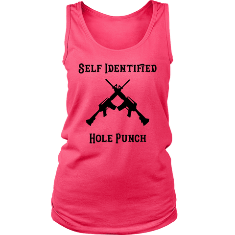 Image of Self Identified Hole Punch T-shirt District Womens Tank Neon Pink S