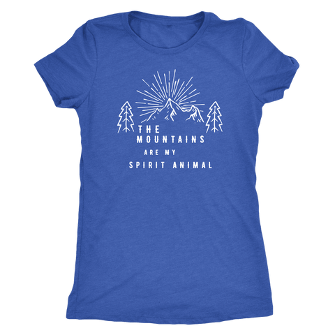 Image of Mountains Spirit T Shirt 1 T-shirt Next Level Womens Triblend Vintage Royal S