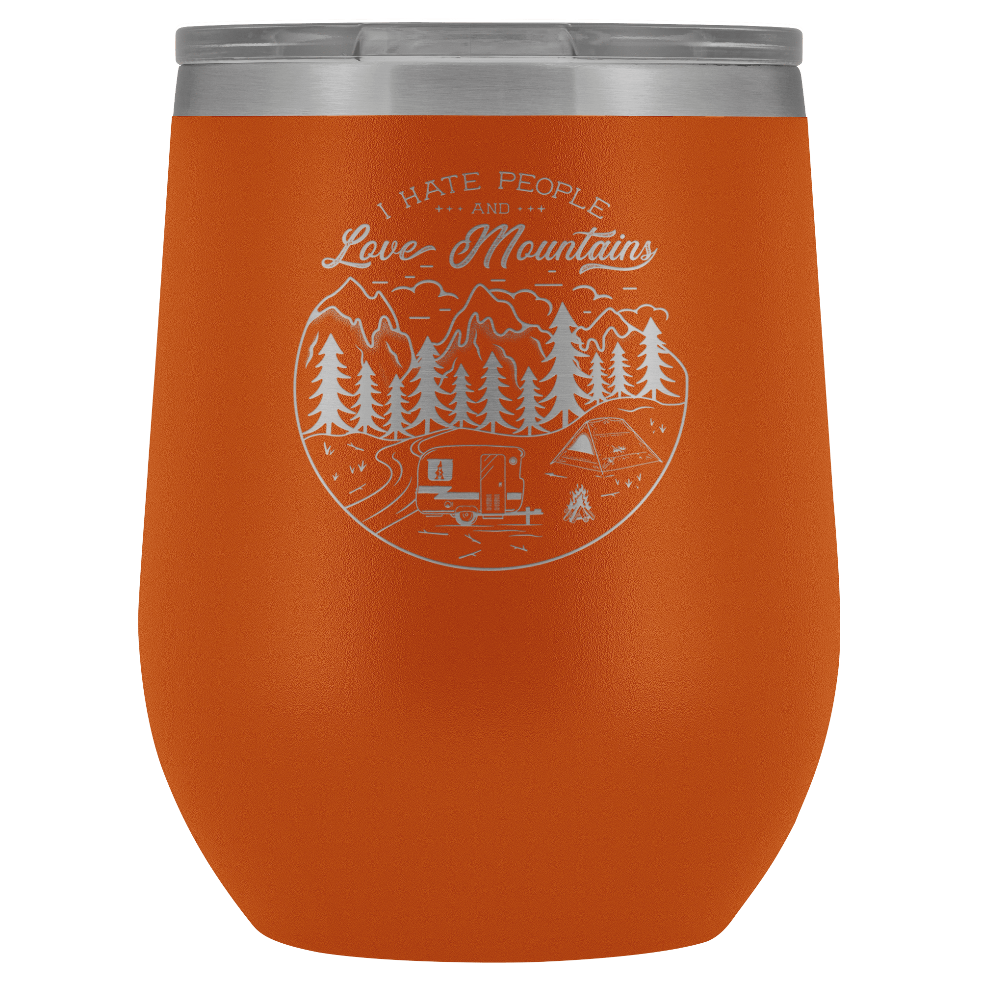 Love The Mountains | Wine Tumbler Wine Tumbler Orange 