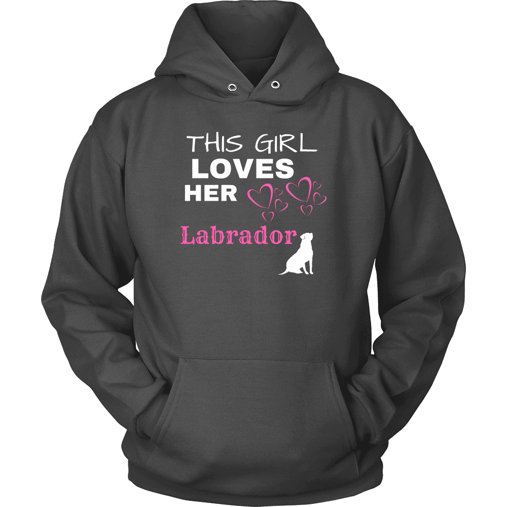 This Girl Loves Her Lab T-shirt Unisex Hoodie Charcoal S