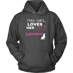 This Girl Loves Her Lab T-shirt Unisex Hoodie Charcoal S