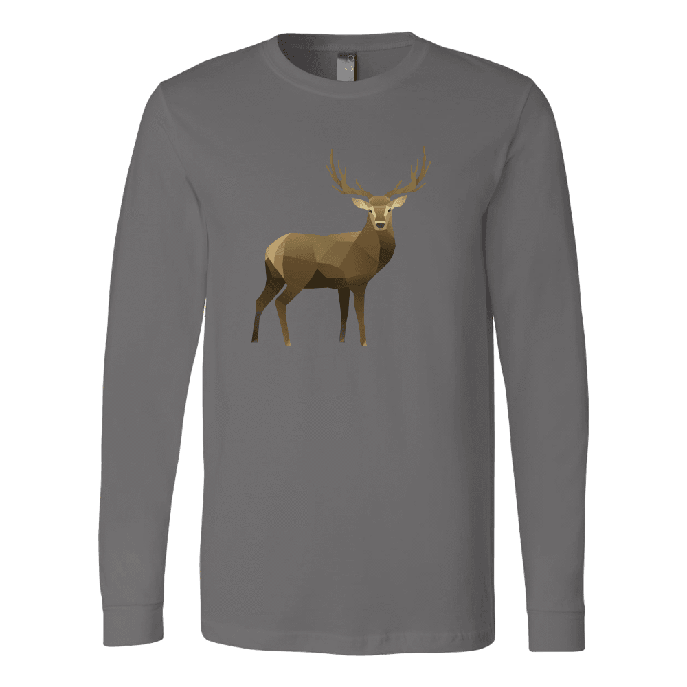 Real Polygonal Deer T-shirt Canvas Long Sleeve Shirt Asphalt S