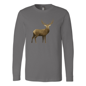 Real Polygonal Deer T-shirt Canvas Long Sleeve Shirt Asphalt S