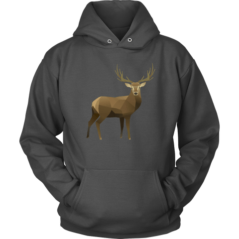Image of Real Polygonal Deer T-shirt Unisex Hoodie Charcoal S