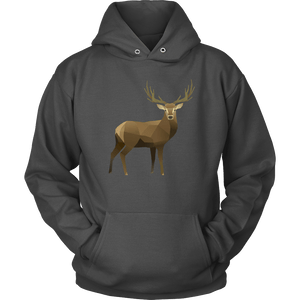 Real Polygonal Deer T-shirt Unisex Hoodie Charcoal S
