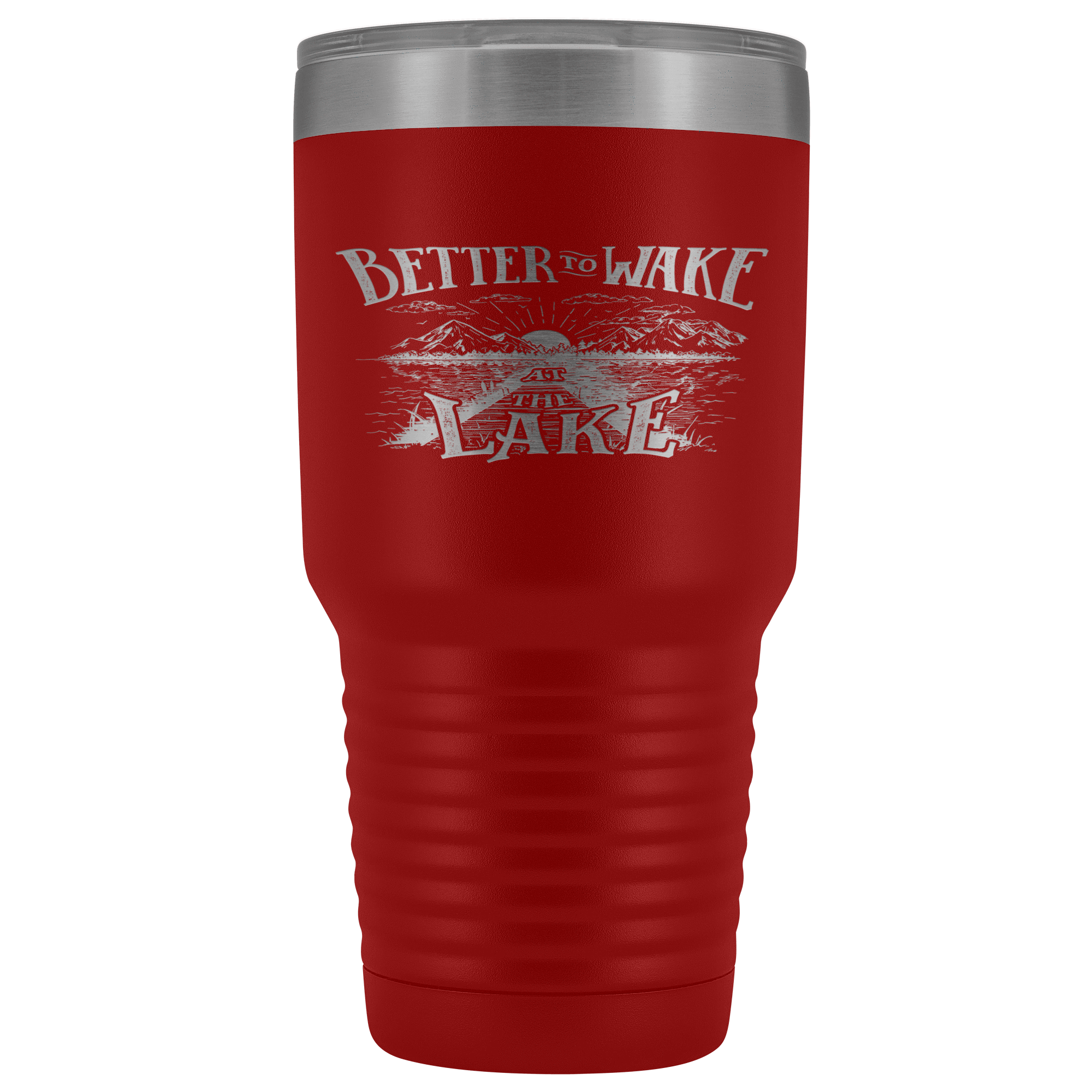 Better to Wake at the Lake | 30oz Tumbler Tumblers Red 