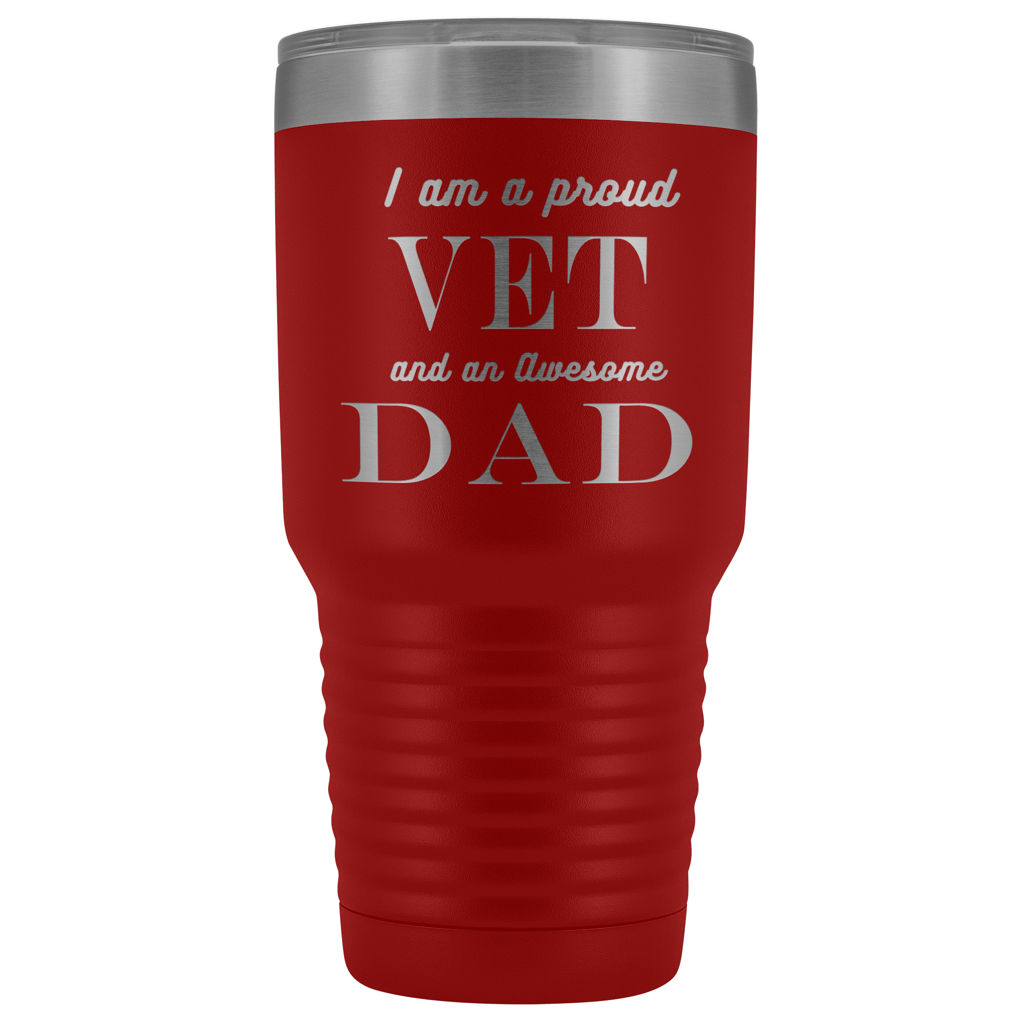 Proud Vet, Awesome Dad Tumblers Red 