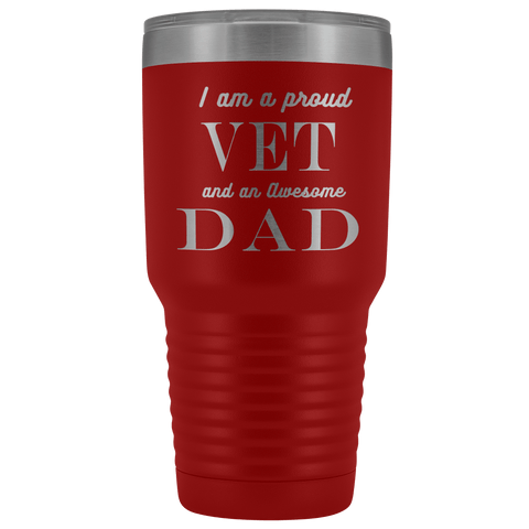 Image of Proud Vet, Awesome Dad Tumblers Red 