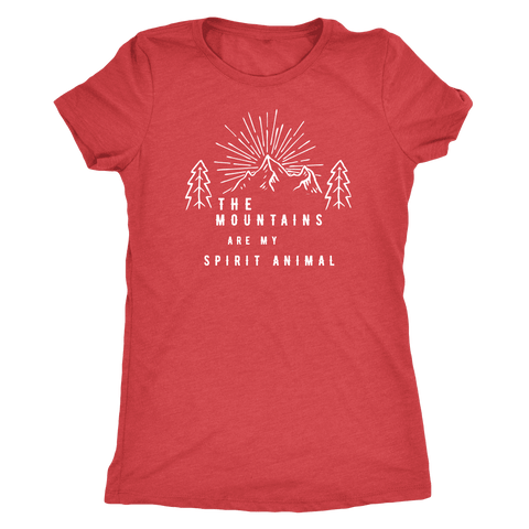 Image of Mountains Spirit T Shirt 1 T-shirt Next Level Womens Triblend Vintage Red S