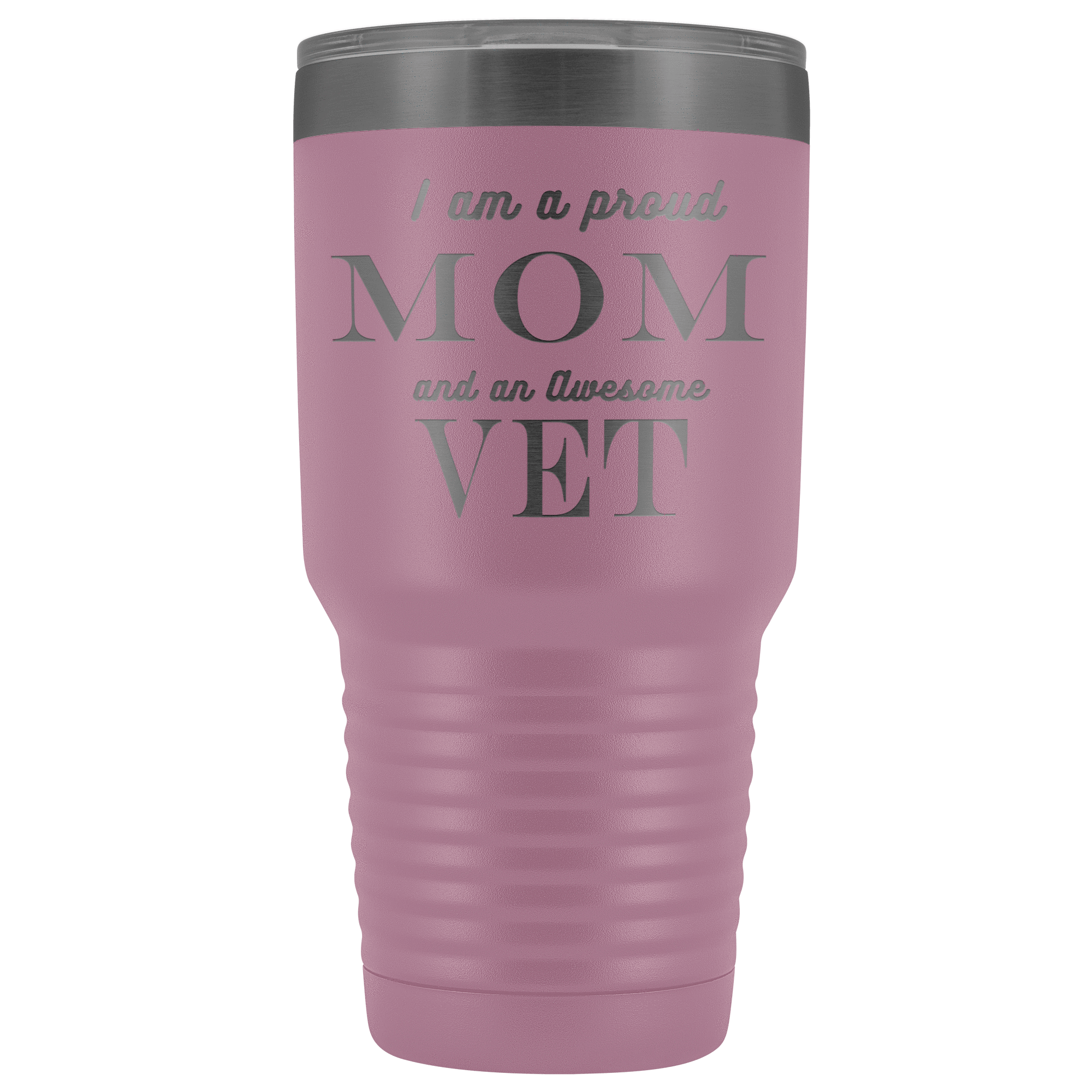 Proud Mom, Awesome Vet Tumblers Light Purple 