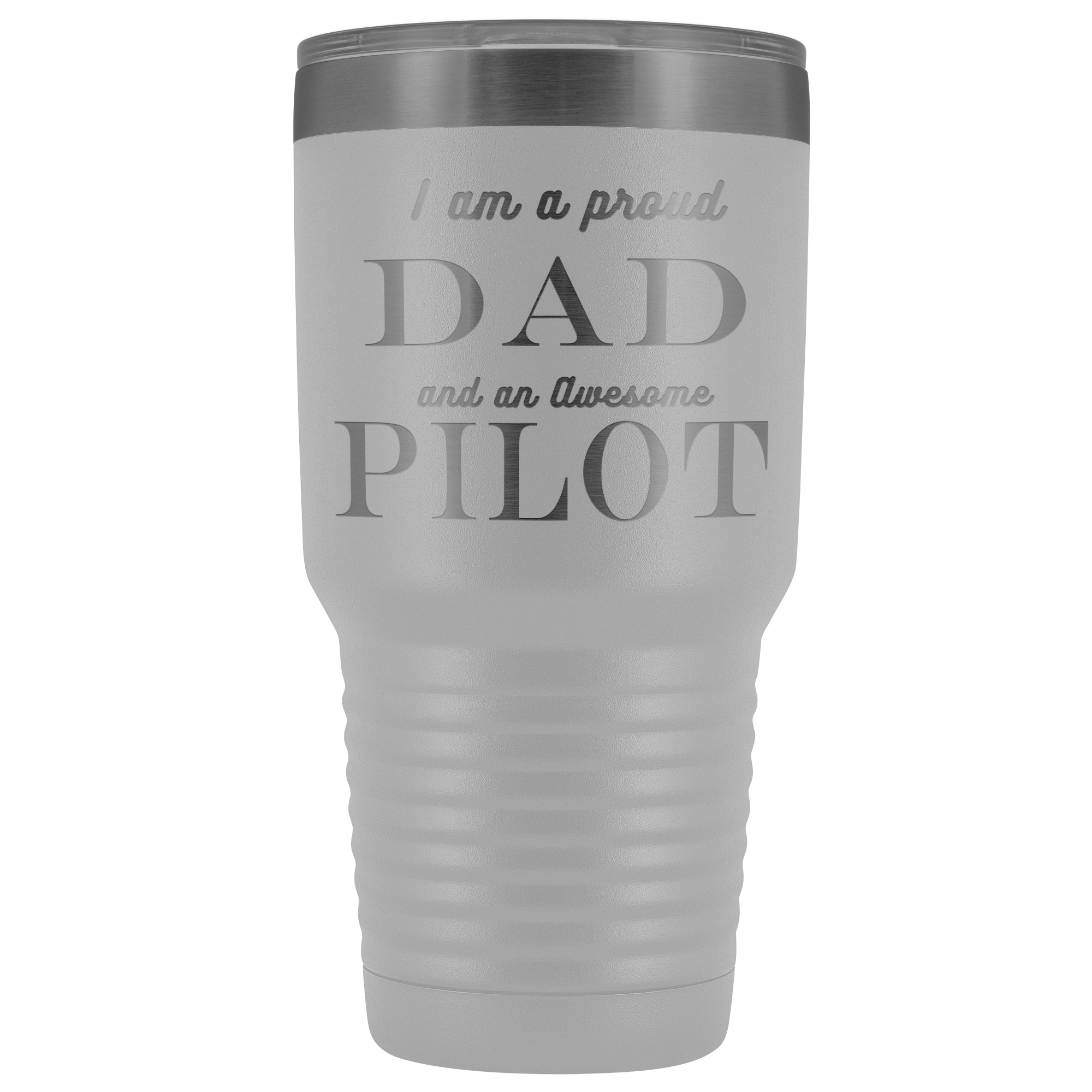 Proud Dad, Awesome Pilot Tumblers White 