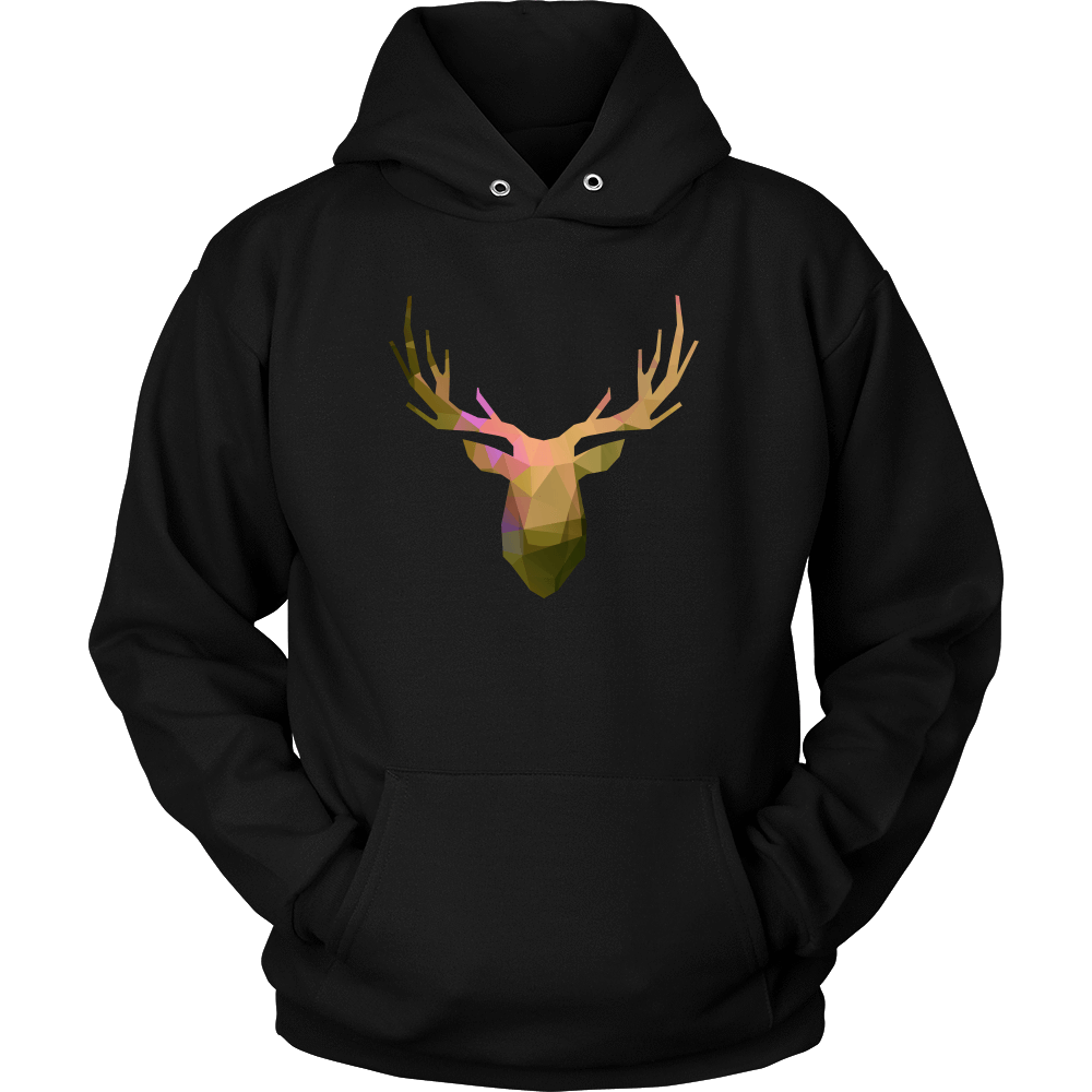 Deer Polygonal 2 T-shirt Unisex Hoodie Black S