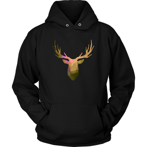 Image of Deer Polygonal 2 T-shirt Unisex Hoodie Black S