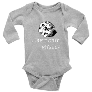 I Just Crit Myself Onsies T-shirt Long Sleeve Baby Bodysuit Heather Grey NB