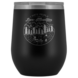 Love The Mountains | Wine Tumbler Wine Tumbler Black 