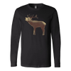 Large Polygonaly Deer T-shirt Canvas Long Sleeve Shirt Black S