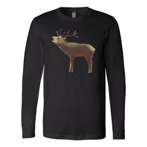 Large Polygonaly Deer T-shirt Canvas Long Sleeve Shirt Black S