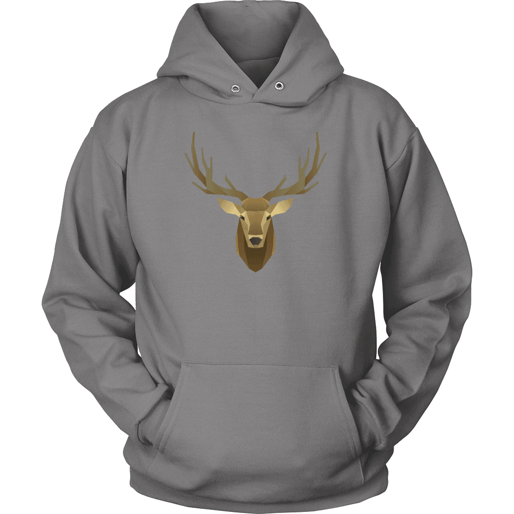 Deer Portrait, Real T-shirt Unisex Hoodie Grey S