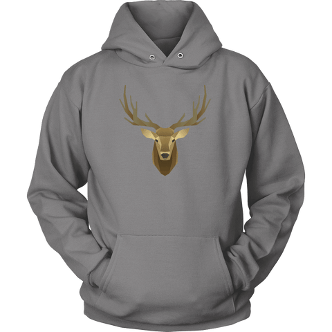 Image of Deer Portrait, Real T-shirt Unisex Hoodie Grey S