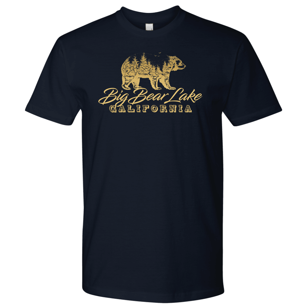 Big Bear Lake California V.2, Mens, Gold T-shirt Next Level Mens Shirt Navy S