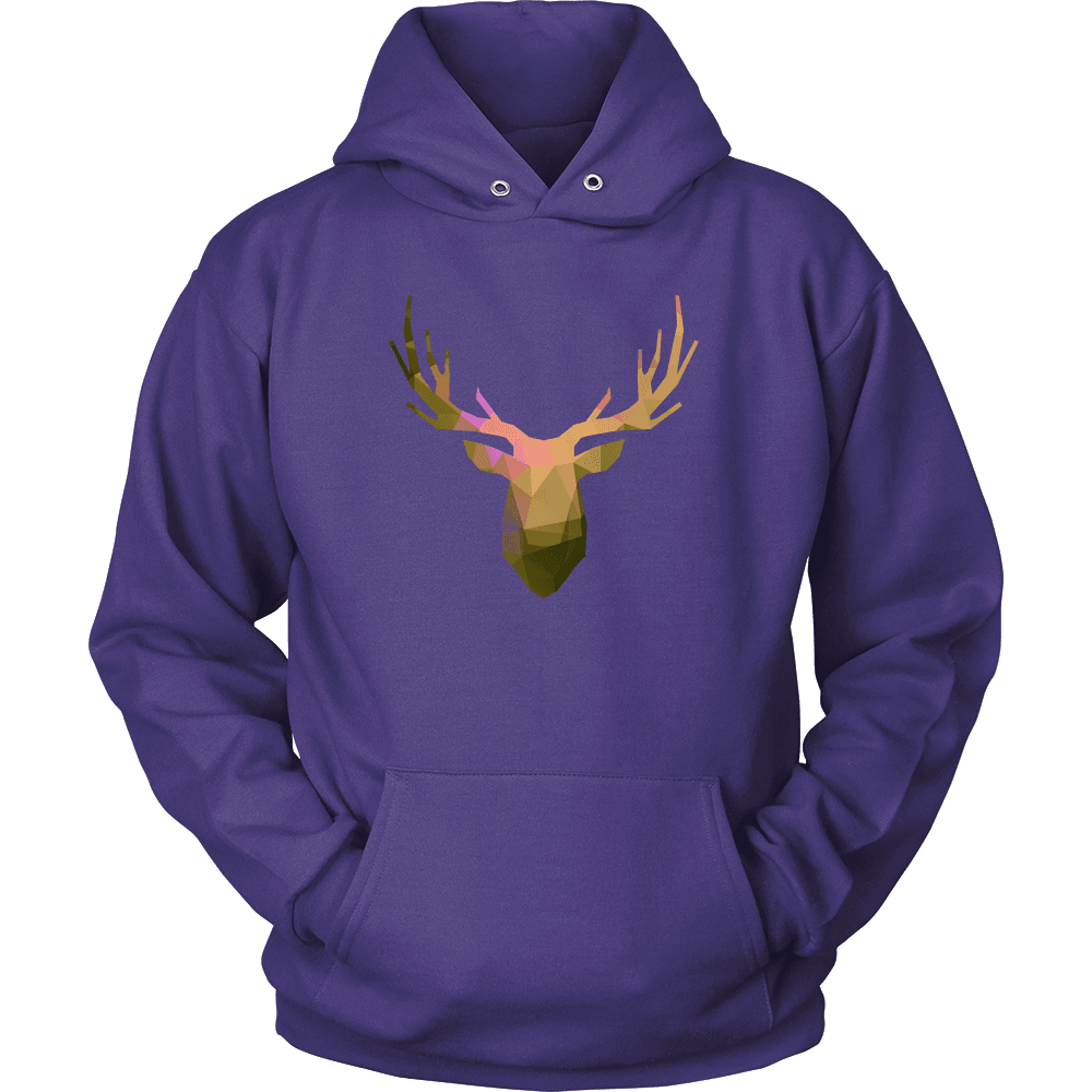 Deer Polygonal 2 T-shirt Unisex Hoodie Purple S
