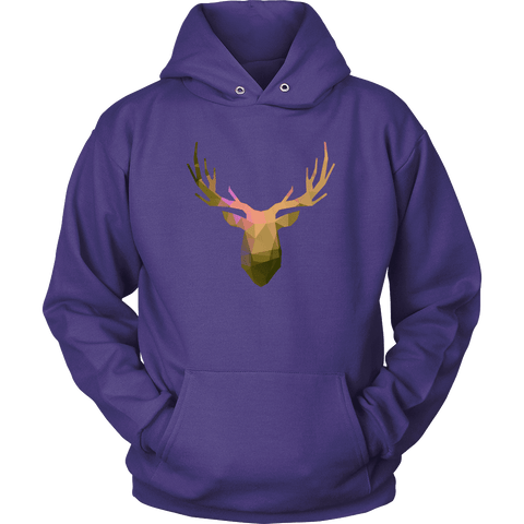 Image of Deer Polygonal 2 T-shirt Unisex Hoodie Purple S