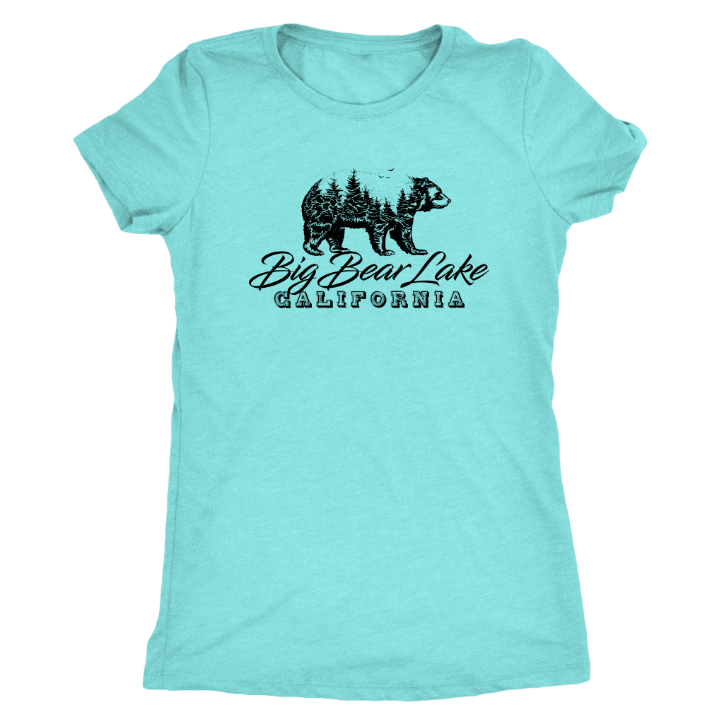 Big Bear Lake California V.2, Womens, Black T-shirt Next Level Womens Triblend Tahiti Blue S
