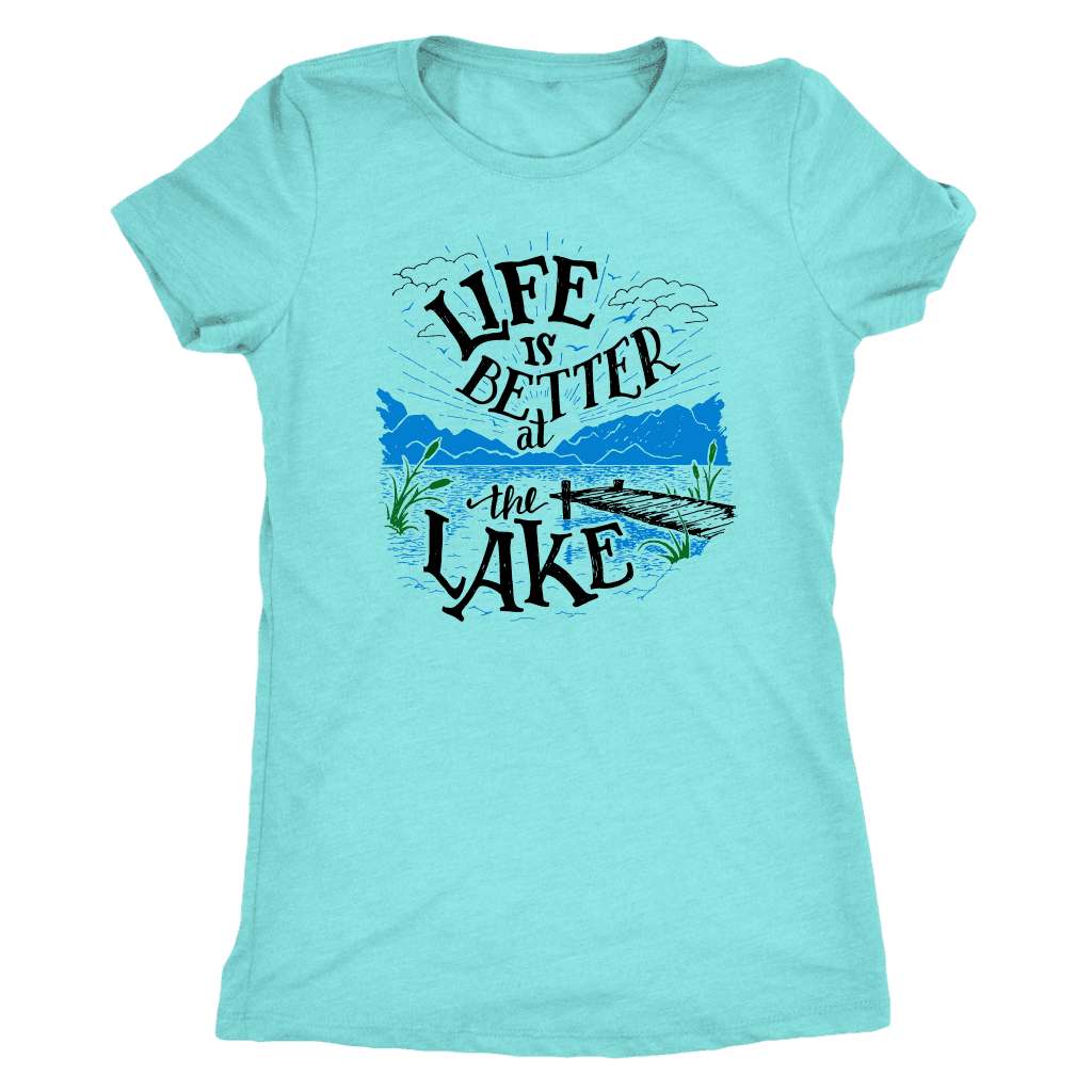 Life is Better At The Lake Womens Shirts T-shirt Next Level Womens Triblend Tahiti Blue S