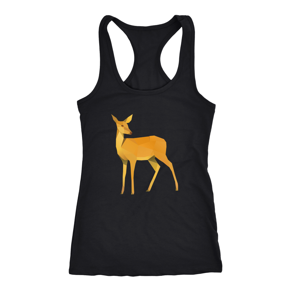 Polygonal Doe T-shirt Next Level Racerback Tank Black XS