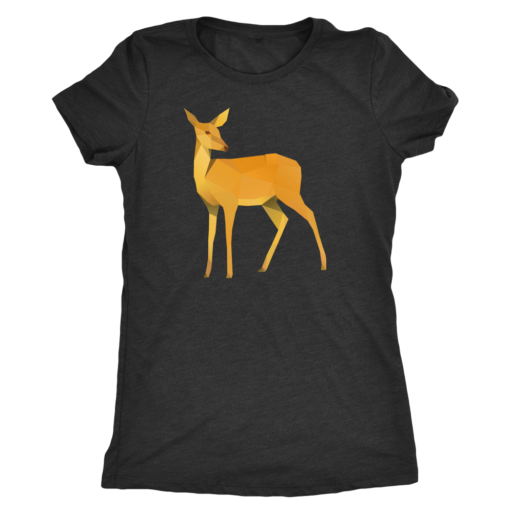 Polygonal Doe T-shirt Next Level Womens Triblend Vintage Black S