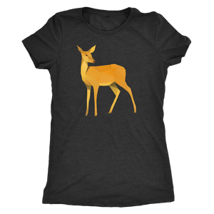 Polygonal Doe T-shirt Next Level Womens Triblend Vintage Black S