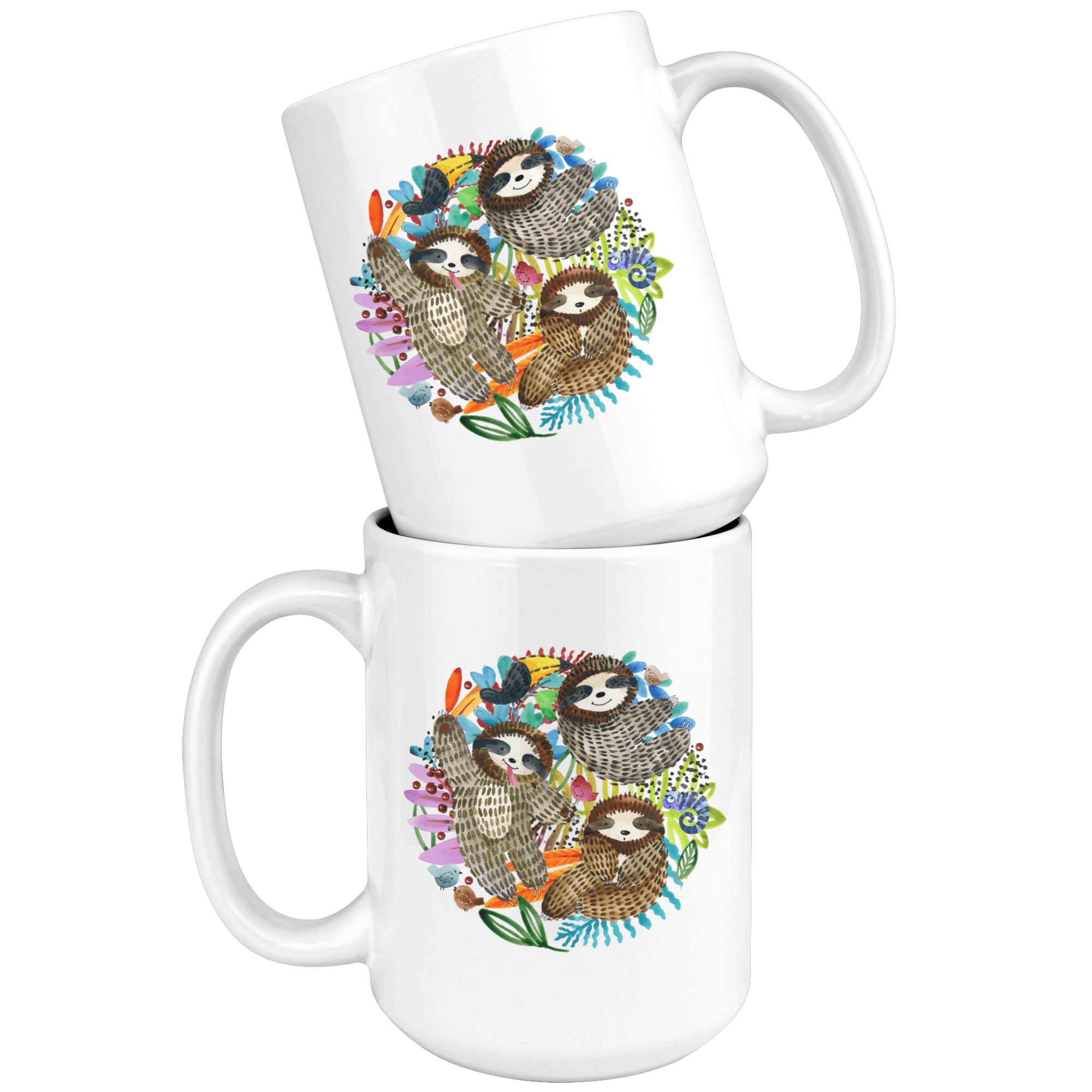 Fun Watercolor Sloth Mugs Drinkware 