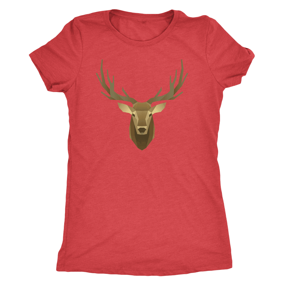 Deer Portrait, Real T-shirt Next Level Womens Triblend Vintage Red S