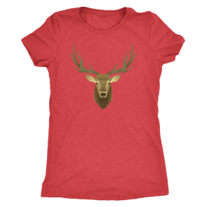 Deer Portrait, Real T-shirt Next Level Womens Triblend Vintage Red S