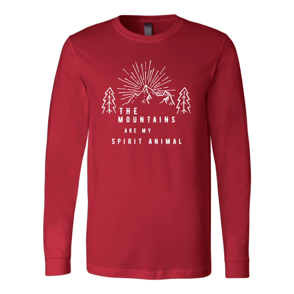 Mountains Spirit T Shirt 1 T-shirt Canvas Long Sleeve Shirt Red S