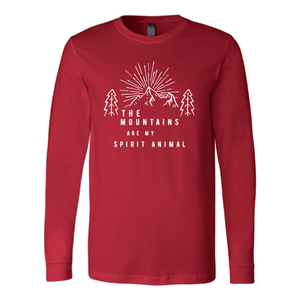 Mountains Spirit T Shirt 1 T-shirt Canvas Long Sleeve Shirt Red S