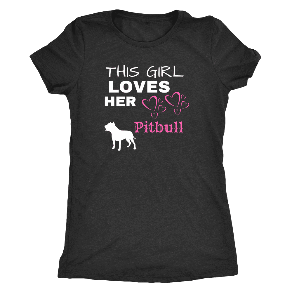 This Girl Loves Her Pitbull T-shirt Next Level Womens Triblend Vintage Black S