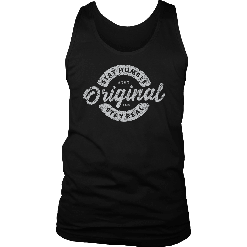 Stay Real, Stay Original Mens Shirts T-shirt District Mens Tank Black S